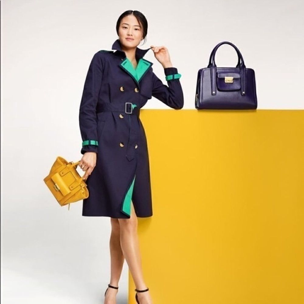 3.1 Phillip Lim Target XXO Navy blue Green Trench jacket coat